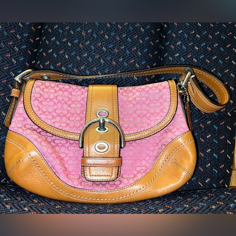 Vintage Coach Monogram Shoulder Bag